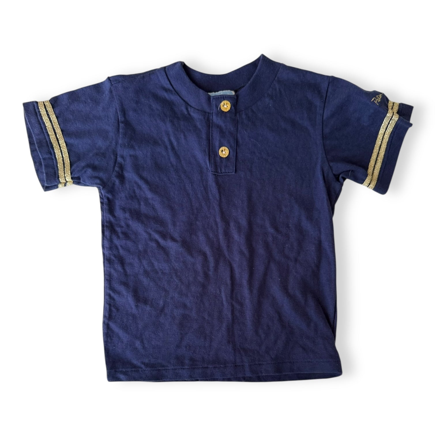 Navy Vintage Peter Rabbit Glitter sleeve Tshirt - Size 2 - Peter Rabbit