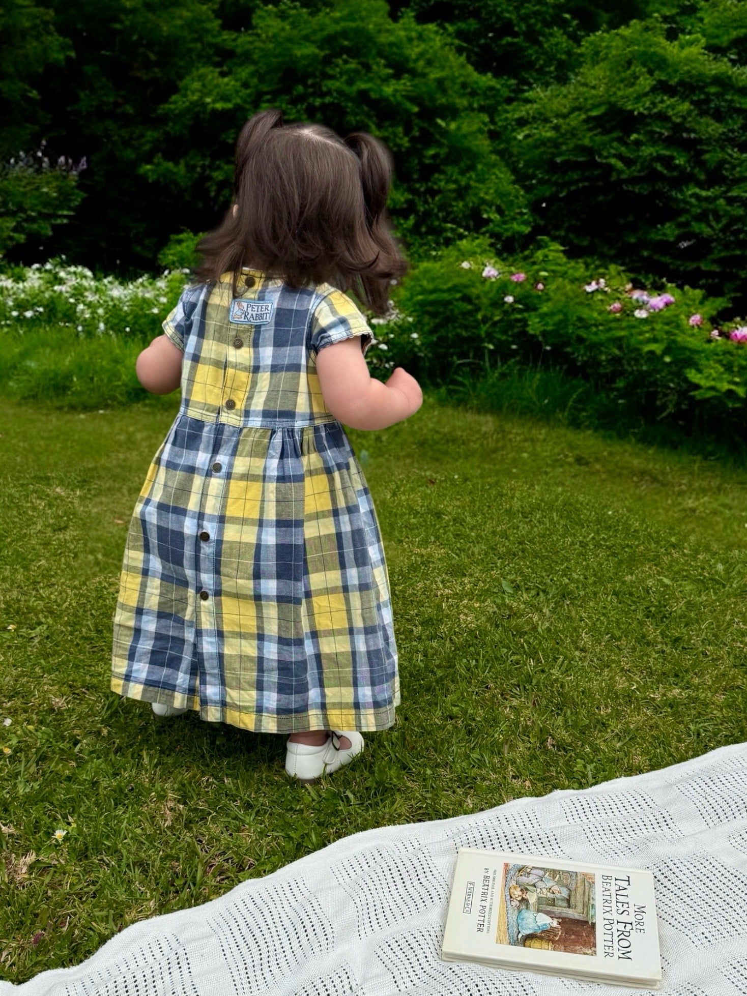 Vintage Yellow Checkered Peter Rabbit Dress - Size 1 - Peter Rabbit