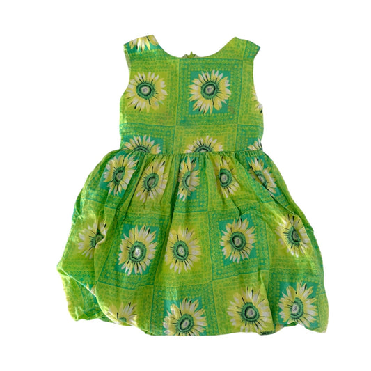Green Sunflower Bubble dress - Size 3 *flaw