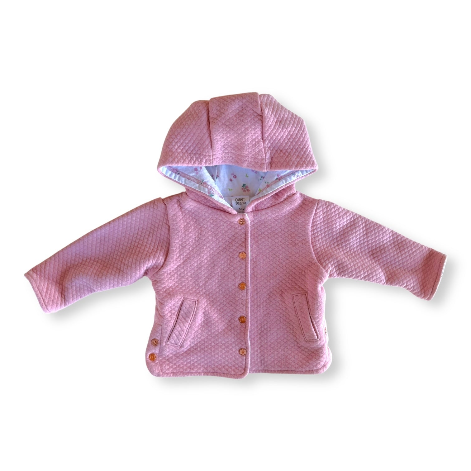 Pink Jersey Jacket - AS NEW - 0-3m - Ollie Place