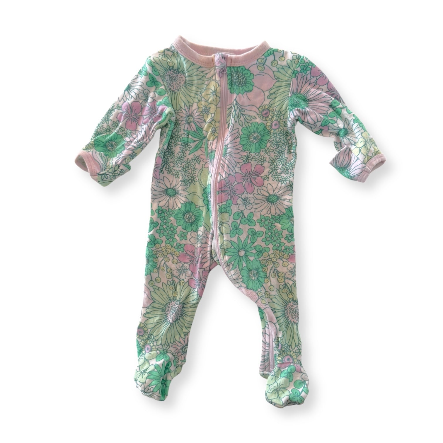 Floral Green / Purple Onsie - NB