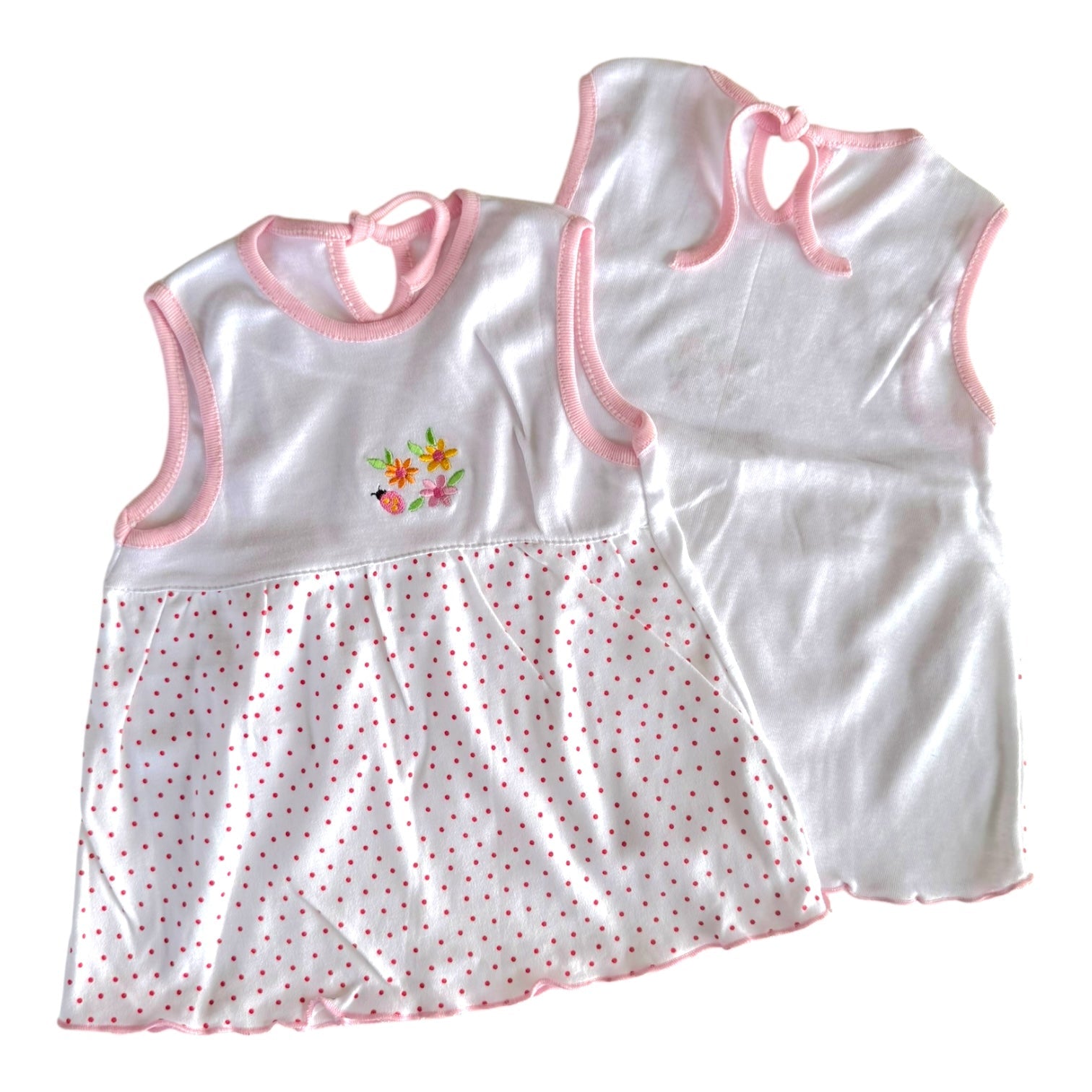 Vintage Look Summer Dress Flowers/Spots - 6-9m