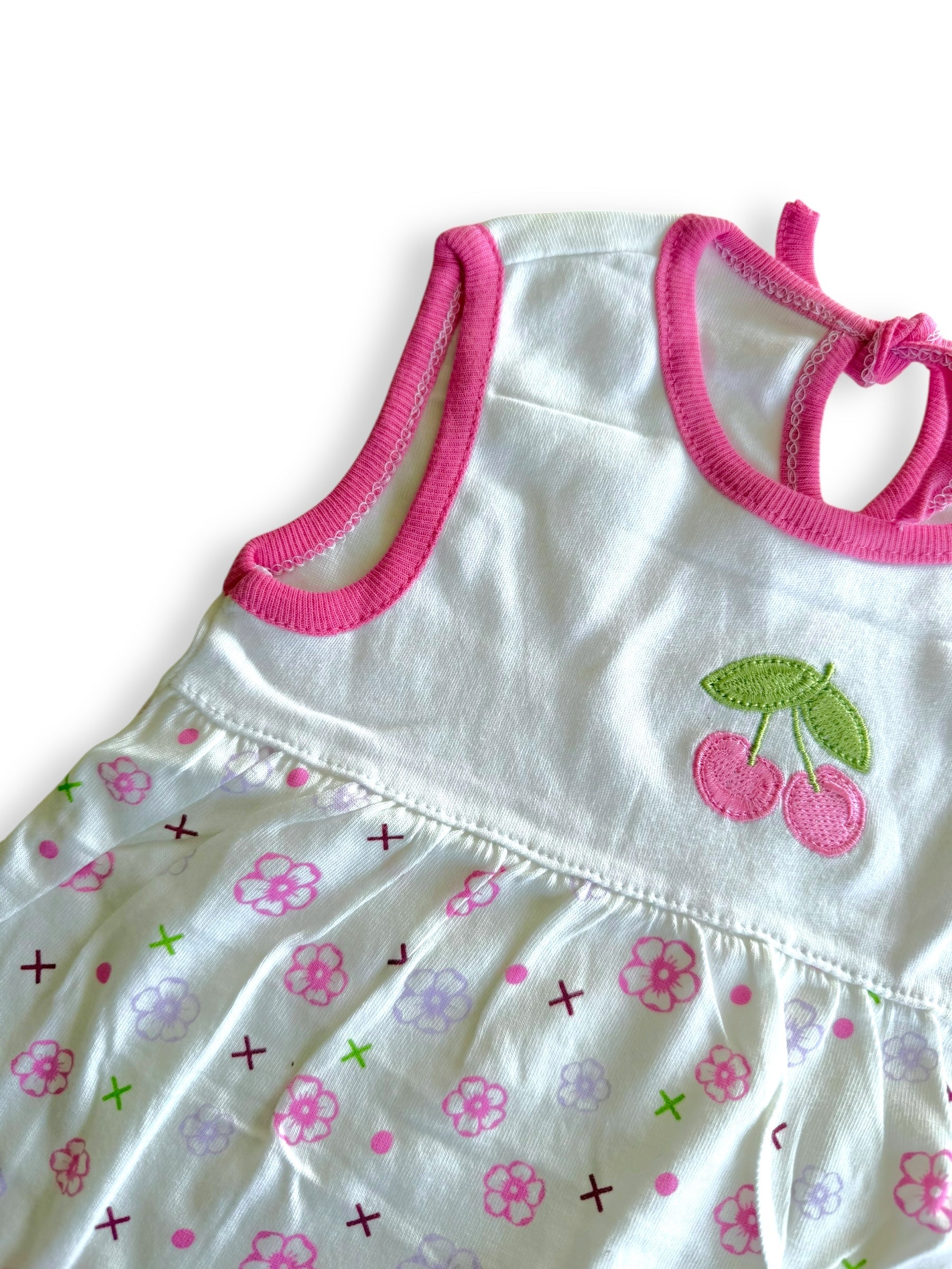 Vintage Look Summer Dress Cherries/flowers - 3-6m