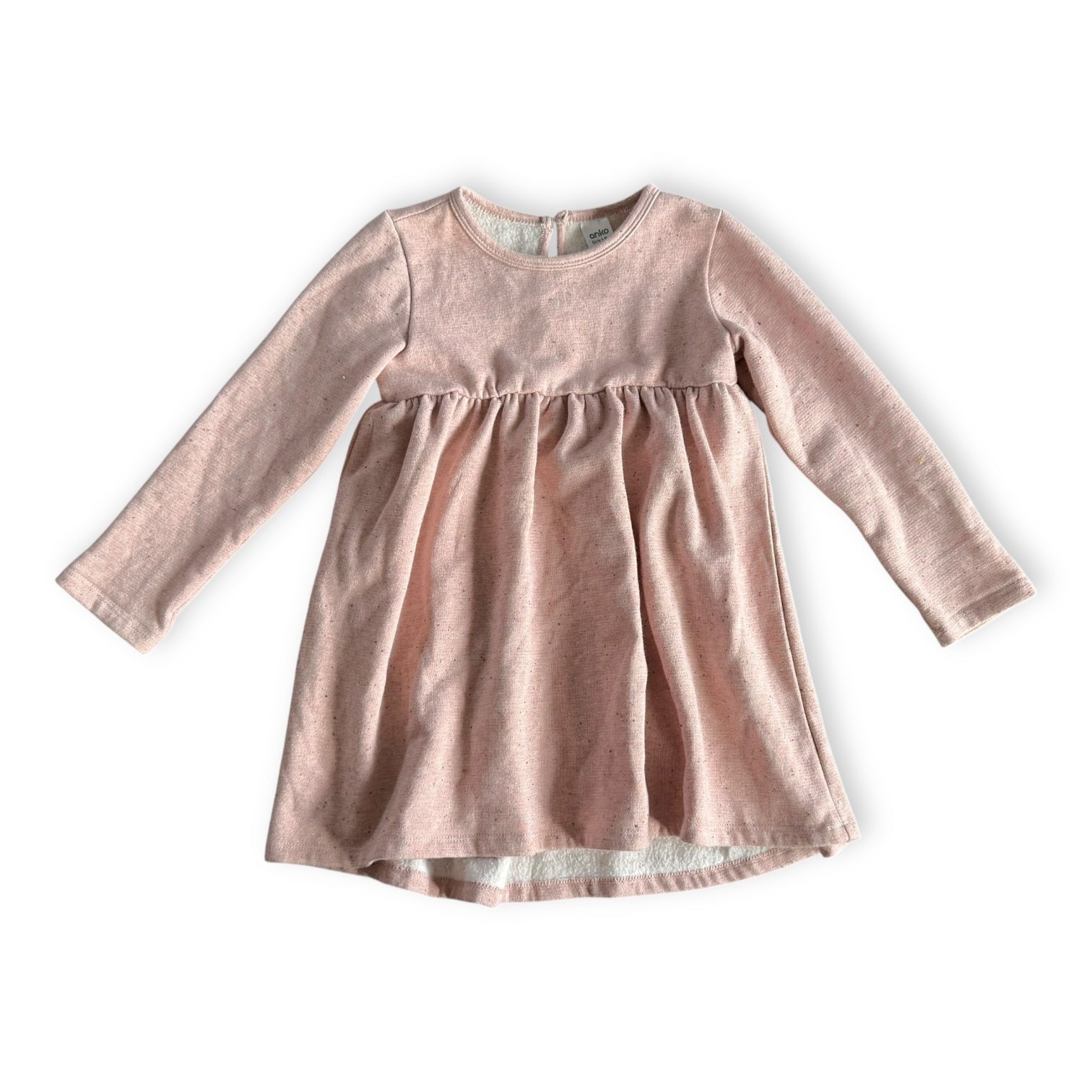 Pink Gold Speckled Jersey Dress - Size 6 - Anko