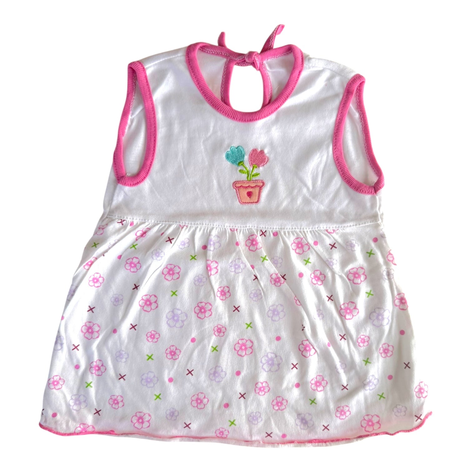 Vintage Look Summer Dress Flower Pot - 6-9m