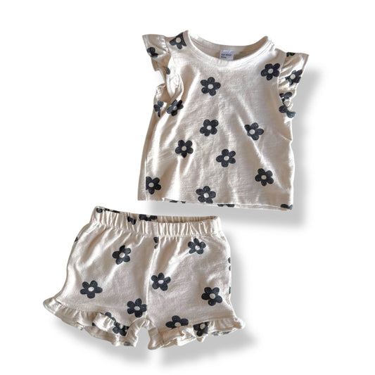 Floral knit set - 6-12m