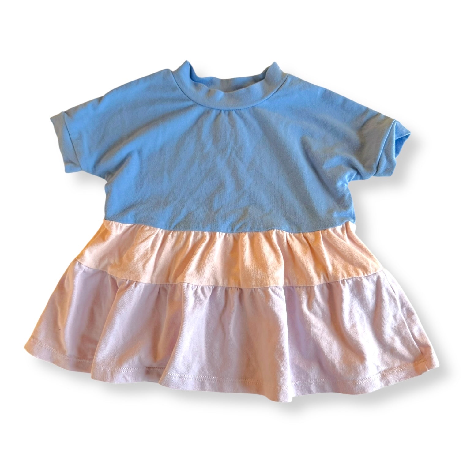 Teeny Weeny Tiered Colour Dress - 0-3m