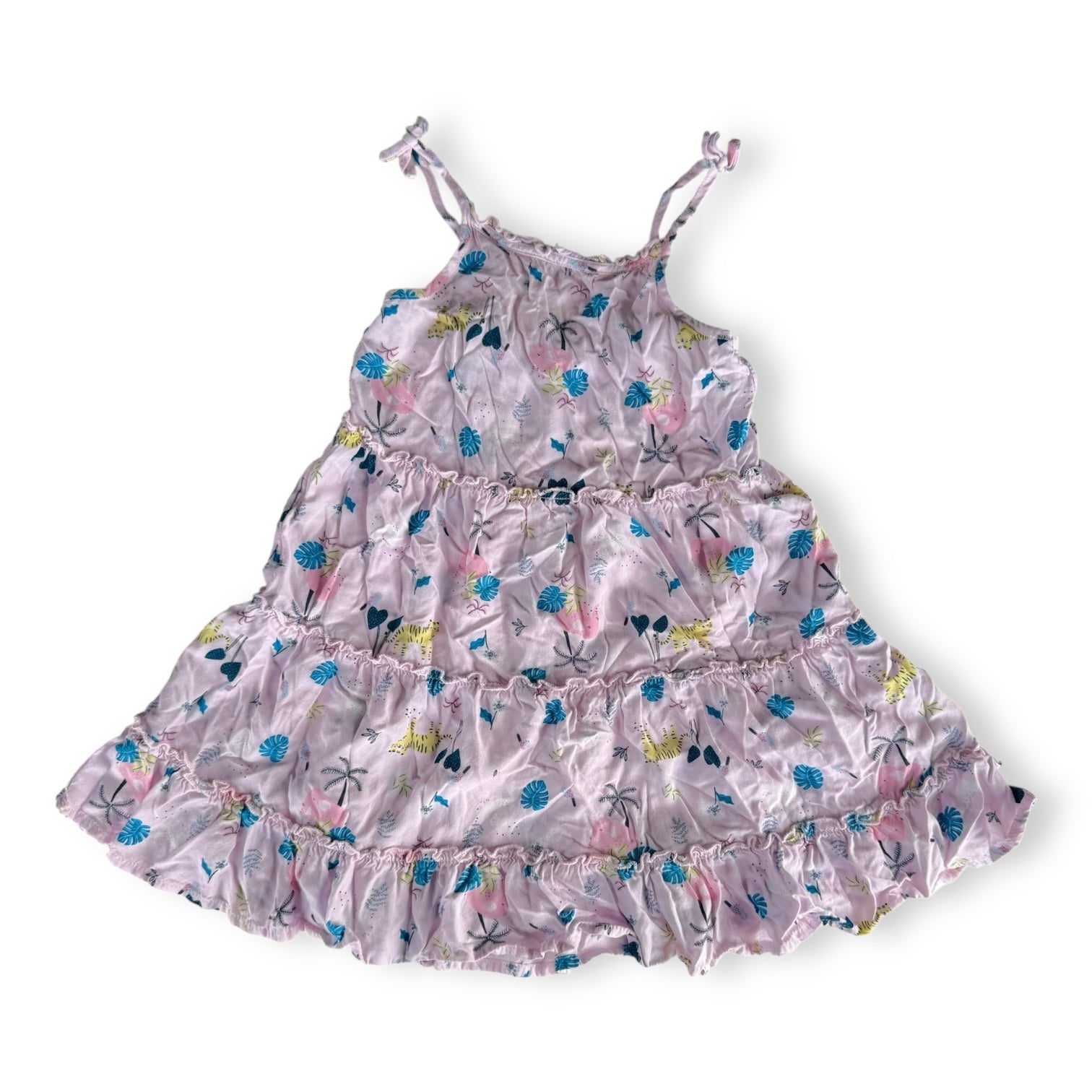 Pink Frill Animal Dress - Size 5