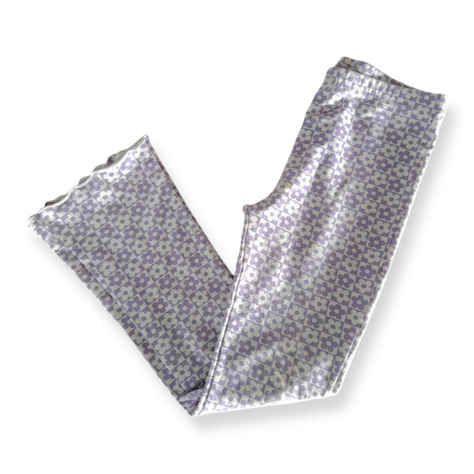 Purple Flower Flare Pants - Size 12