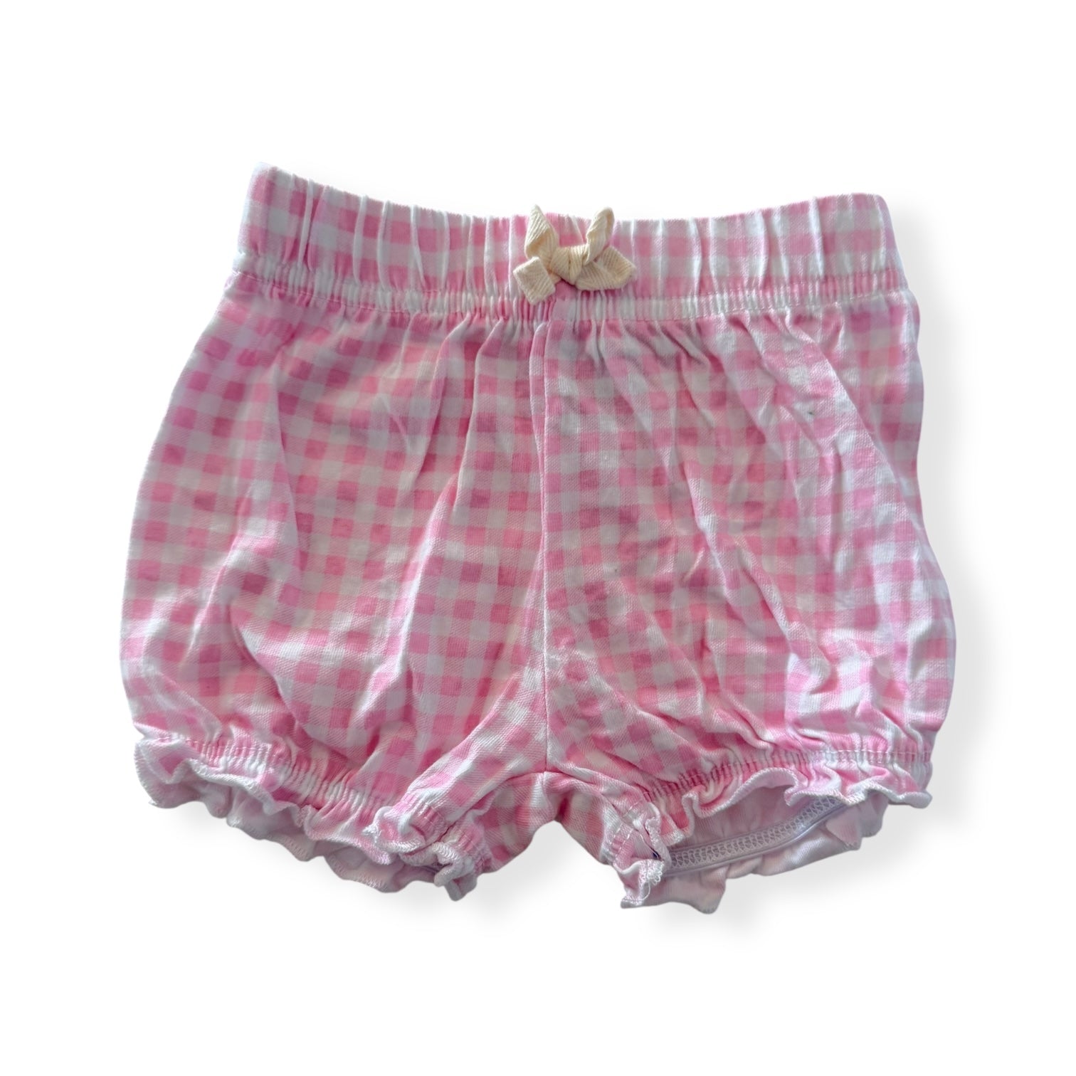 Pink Checkered Shorts - 3-6m