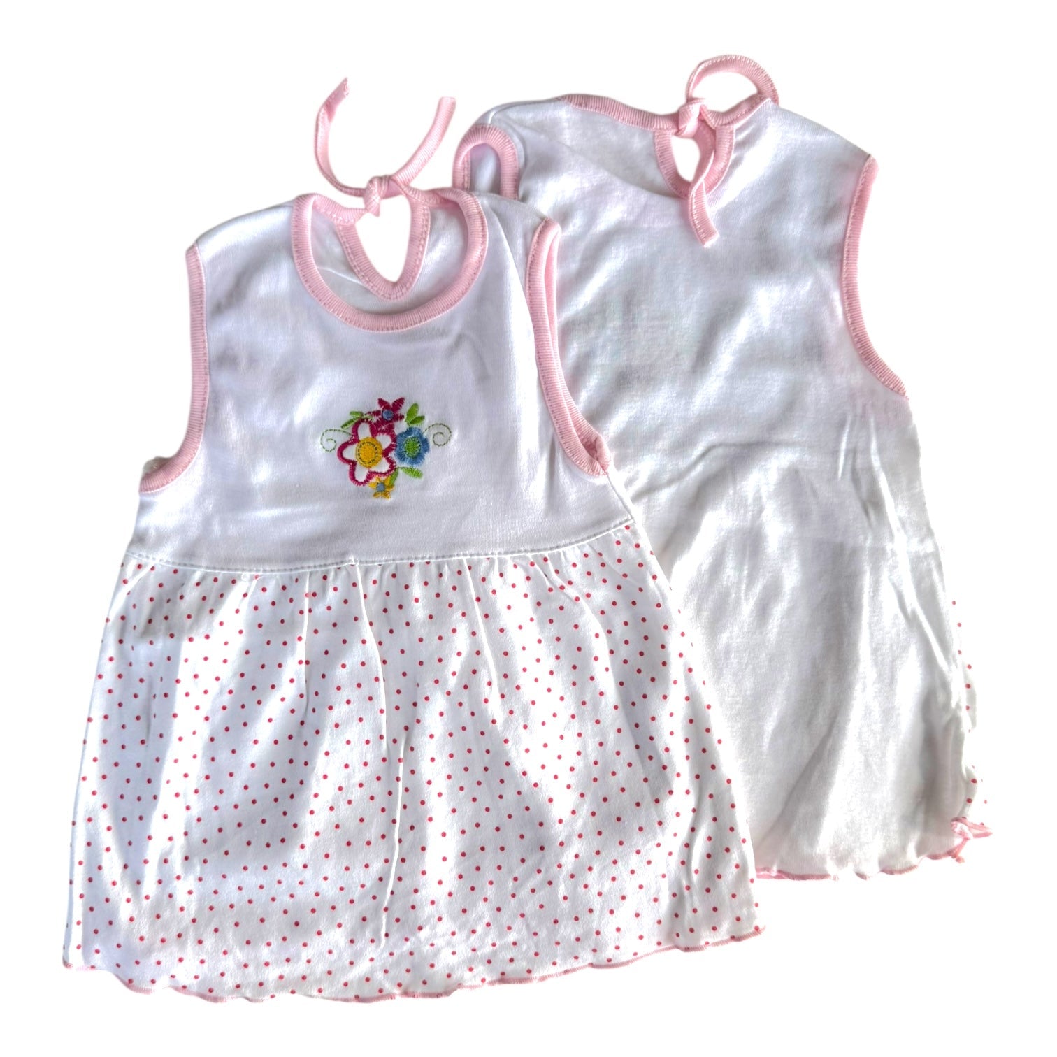 Vintage Look Summer Dress Big Flowers/dots - 6-9m