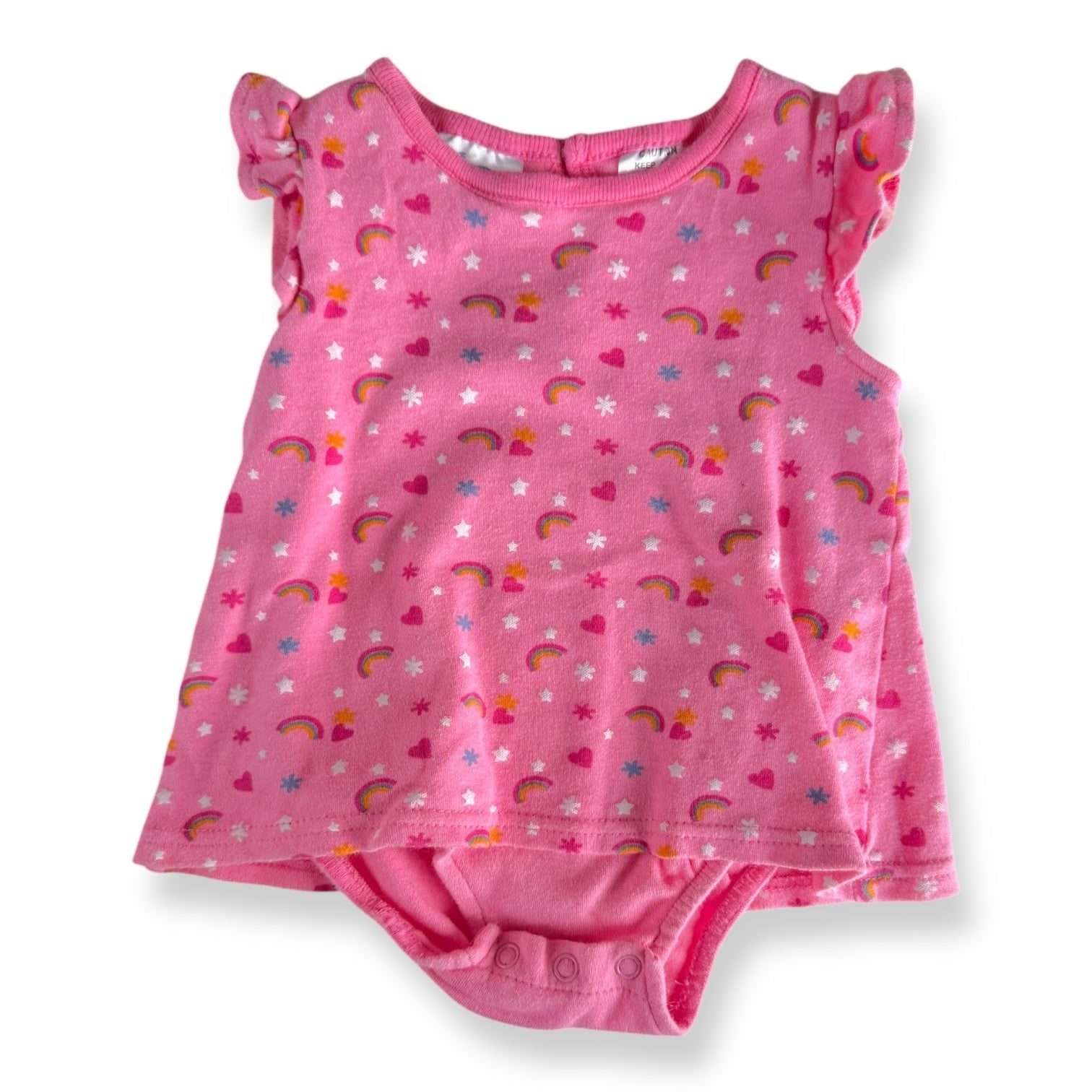 Vintage Rainbow Bodysuit Dress - 6-12m