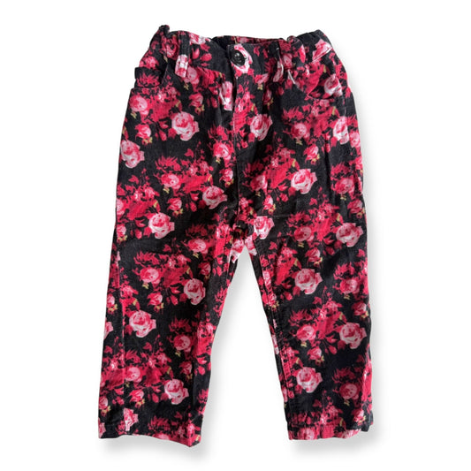 Vintage Teeny Weeny Rose Corduroy Pants - Size 1