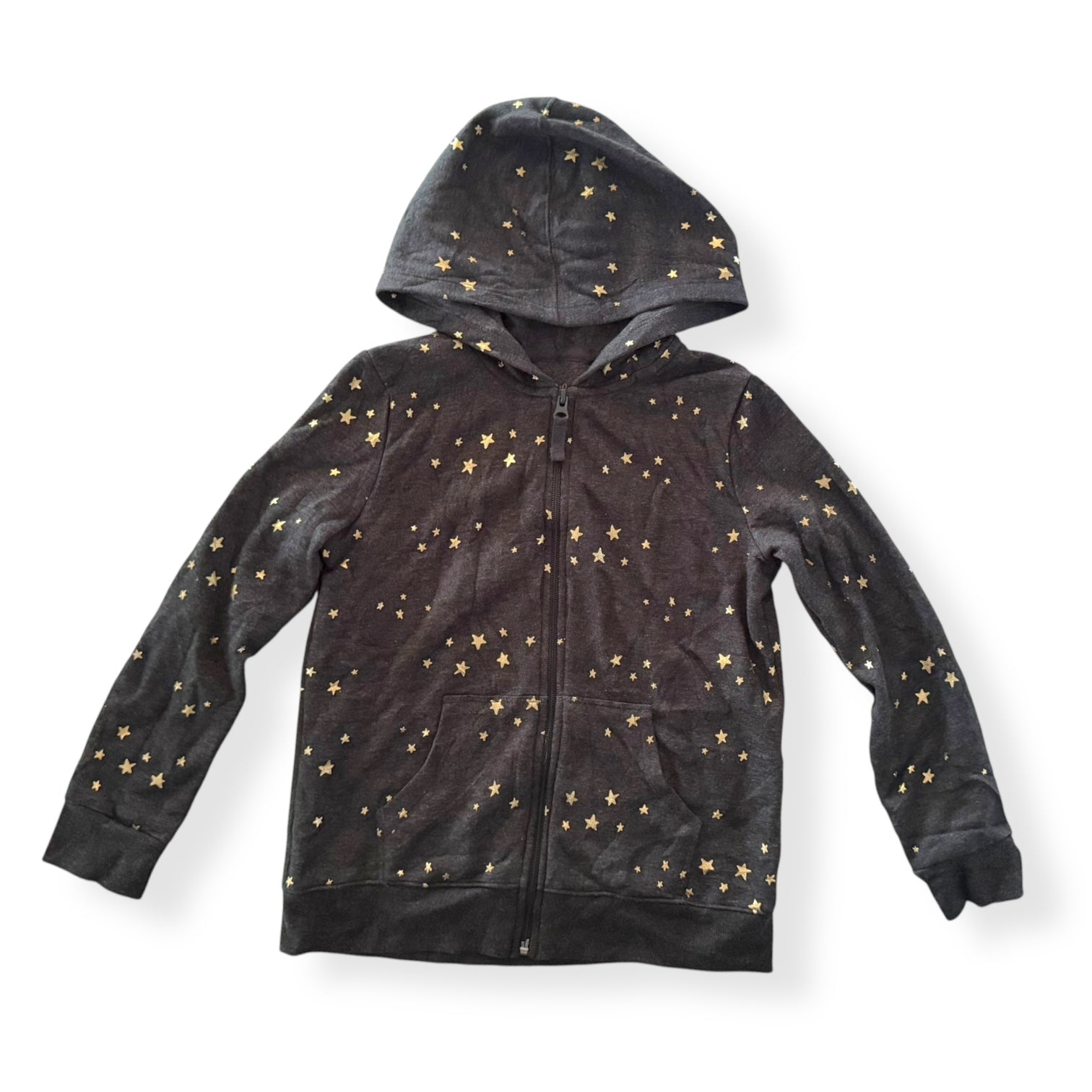 Charcoal Gold Stars Hoodie - Size 7-8