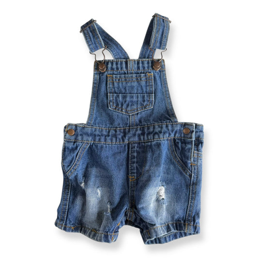 Denim distressed Shortalls - 6-12m