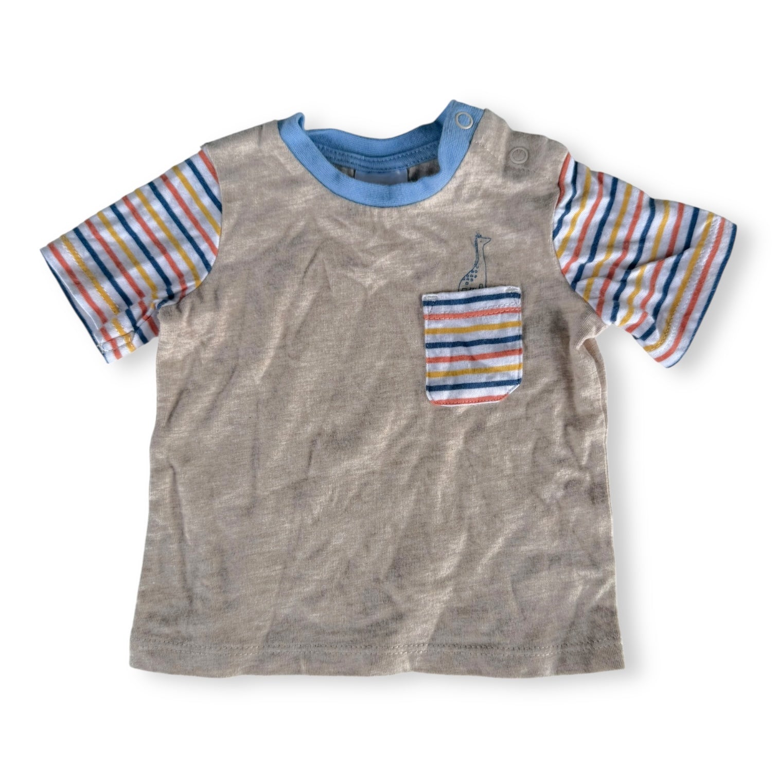 Teeny Weeny Giraffe Stripe Tee - 3-6m