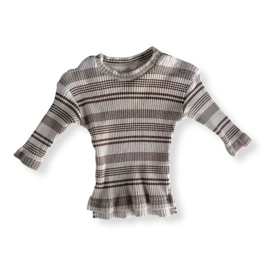 Beige/Brown Striped Longsleeve - 6-12m