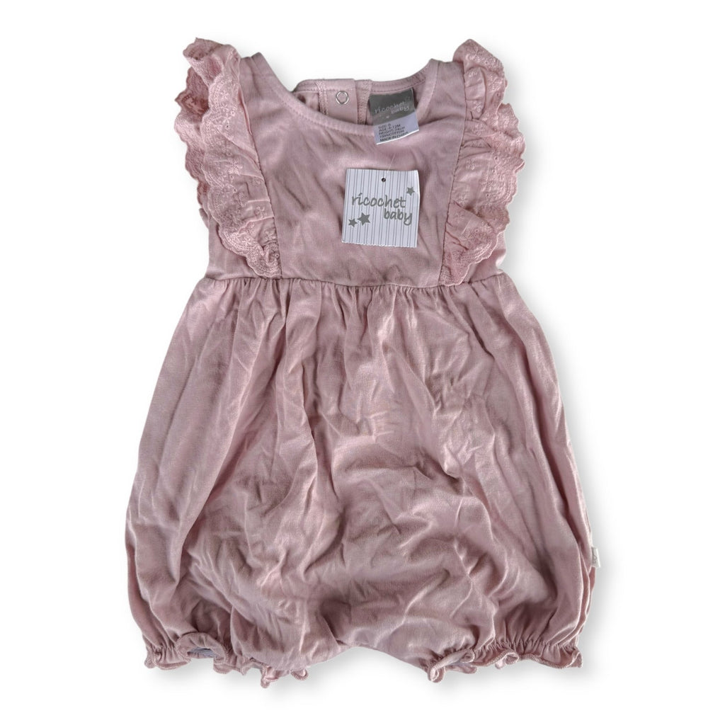 Pink Frill Romper - 6-12m BNWT