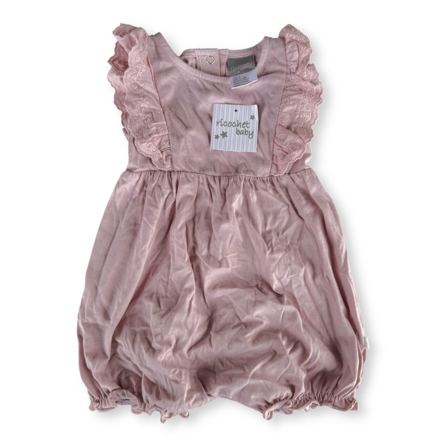 Pink Frill Romper - 6-12m BNWT