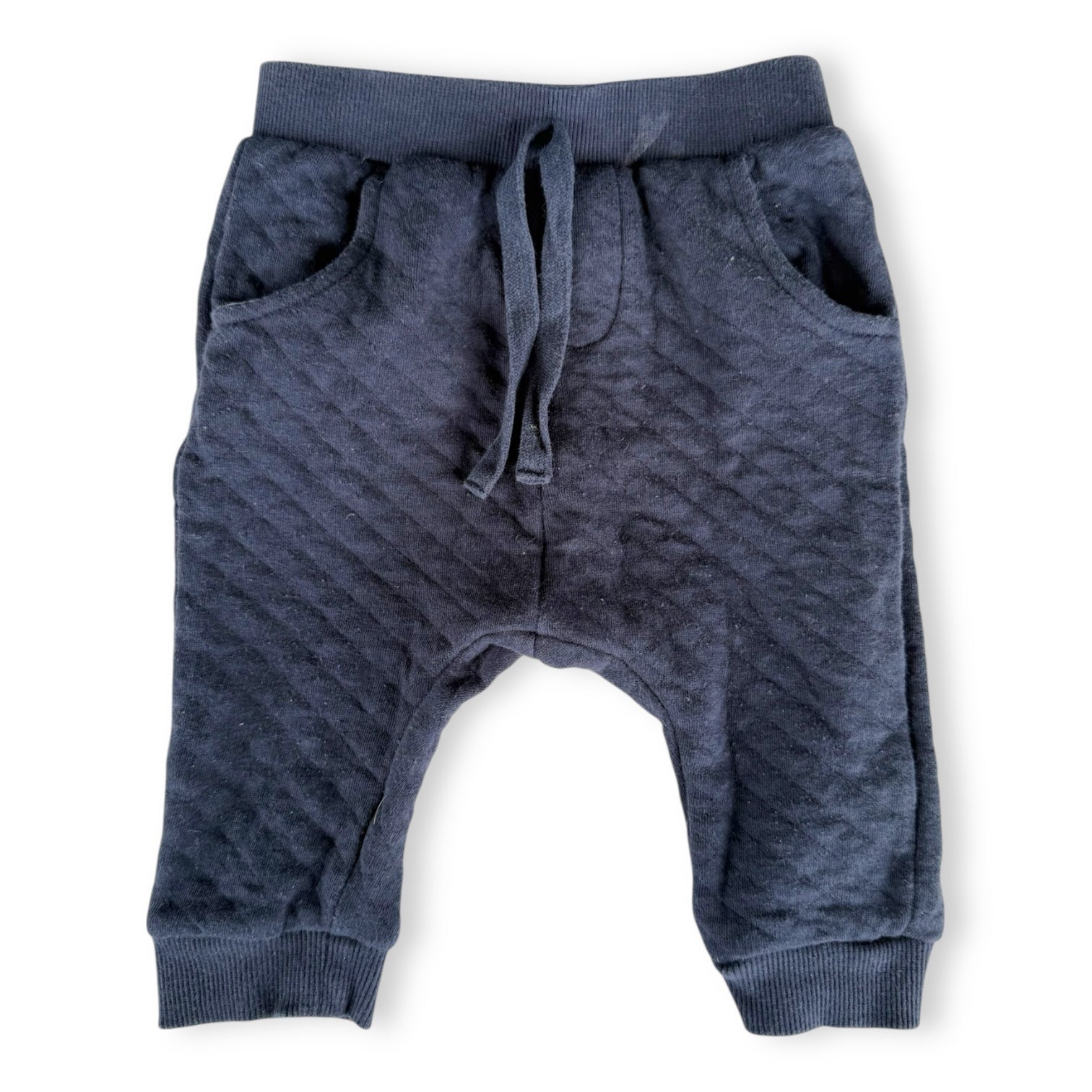 Teeny Weeny Navy Quilted Pants - 3-6m