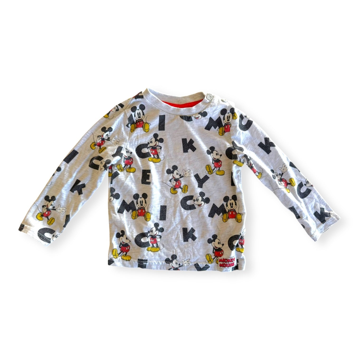 Mickey Mouse Grey Longsleeve - 9-12m