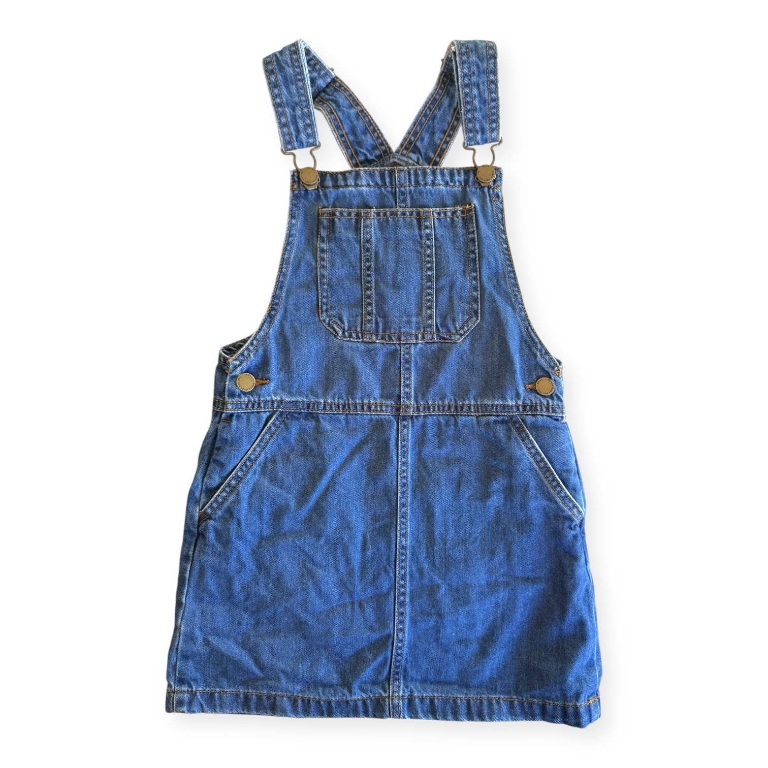 Denim Pinafore Dress - Size 7