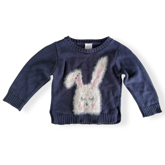 Navy Bunny Knit - 12-18m