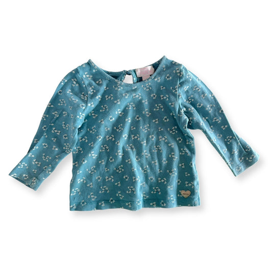 Blue Floral Longsleeve - 6-12m