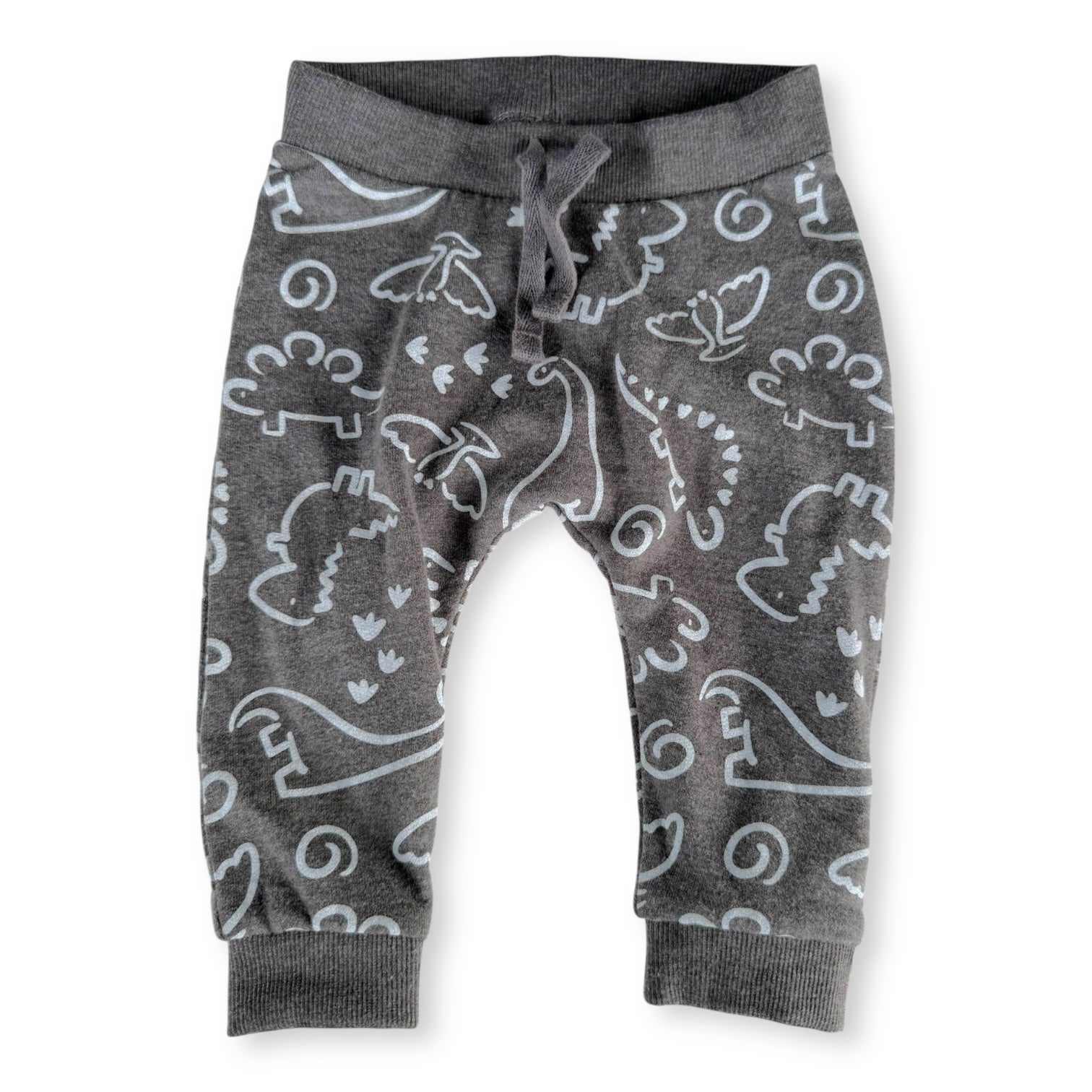 Grey Dinosaur pants - 3-6m