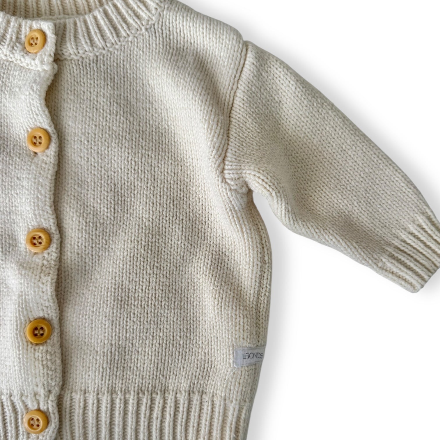 Beige Knit Cardi - 3-6m - BONDS