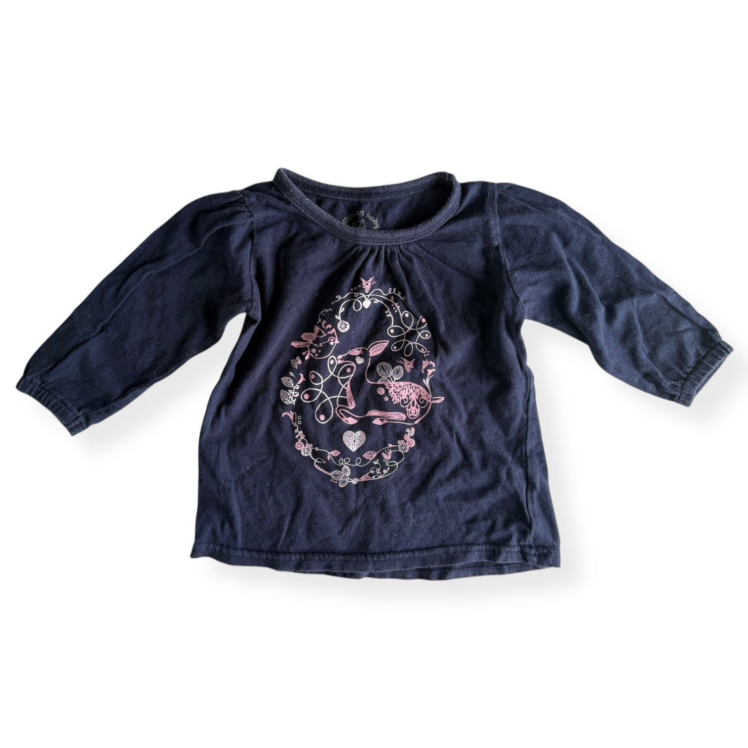 Navy longsleeve - 3-6m
