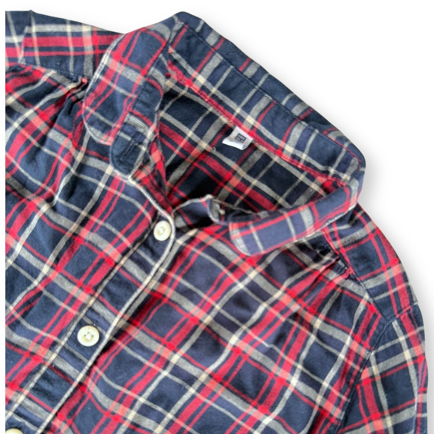 Uniqlo Plaid Pleated Shirt - Size 7-8