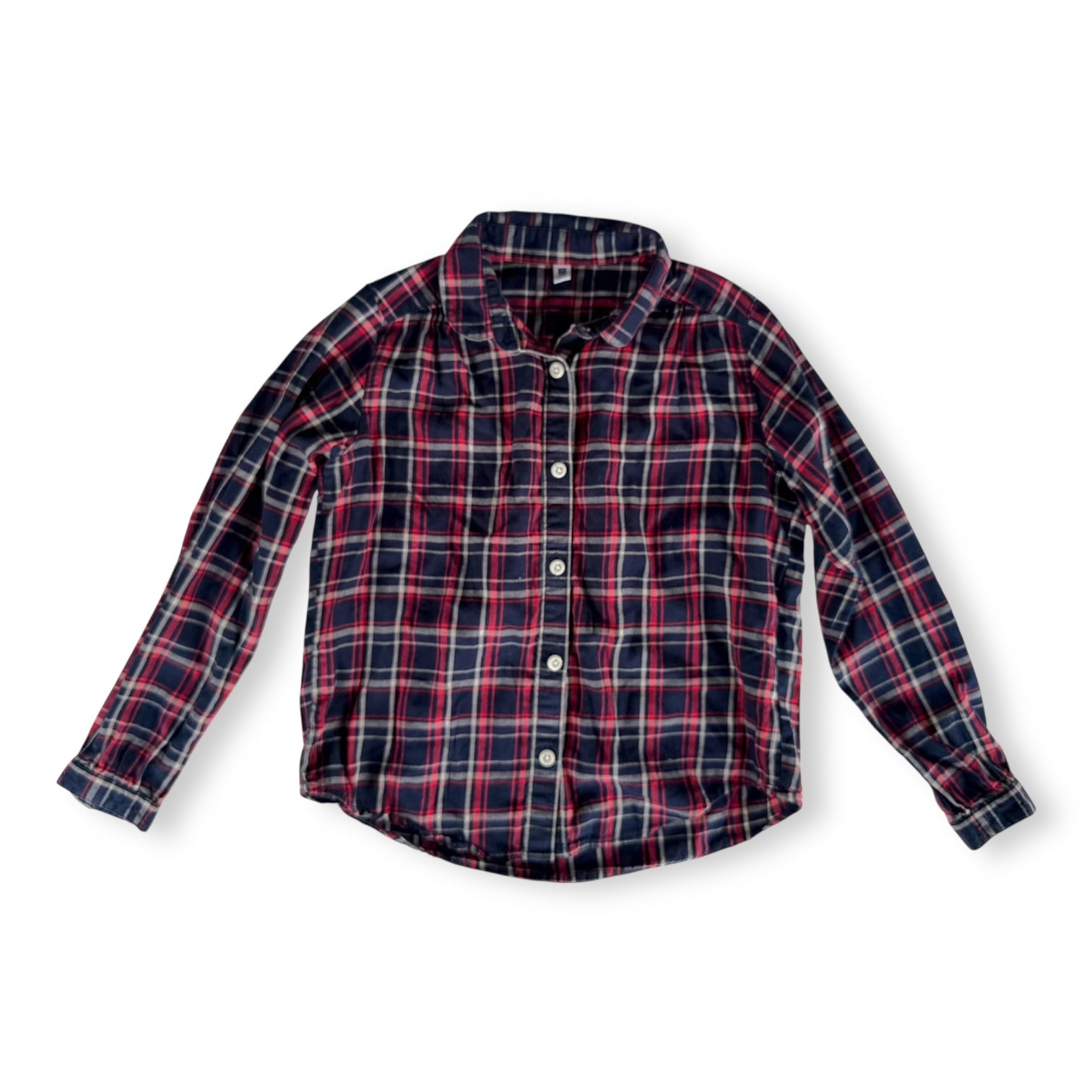 Uniqlo Plaid Pleated Shirt - Size 7-8