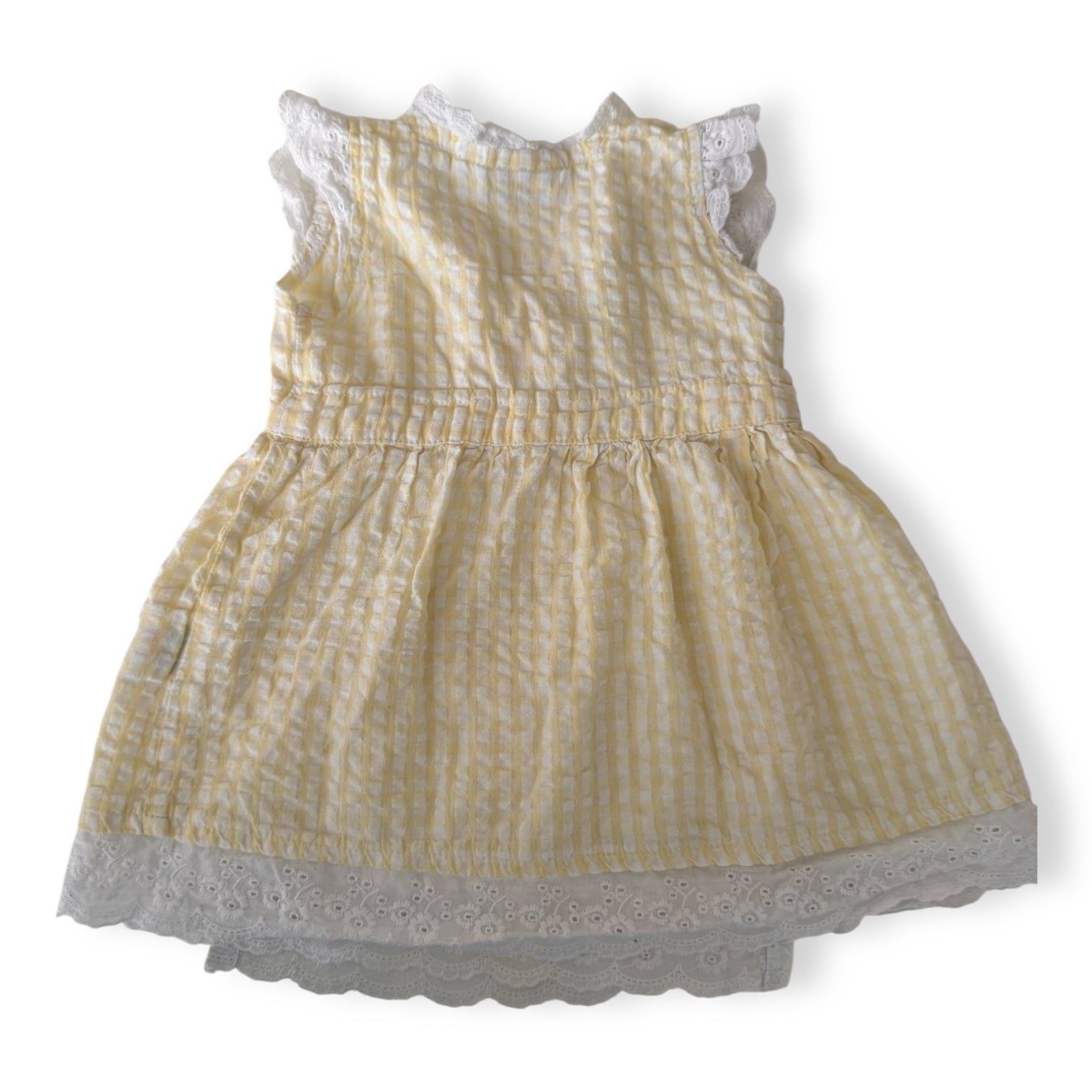 Yellow Checkered Wrap Dress - 3-6m - JoJo Maman Bebe