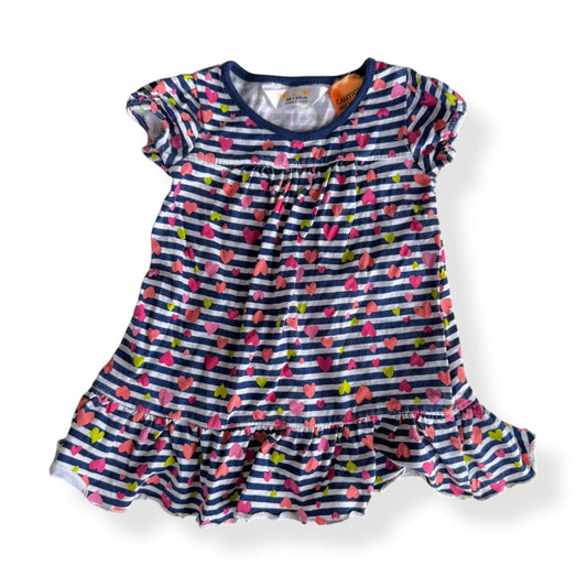 Stripe hearts Dress - 3-6m