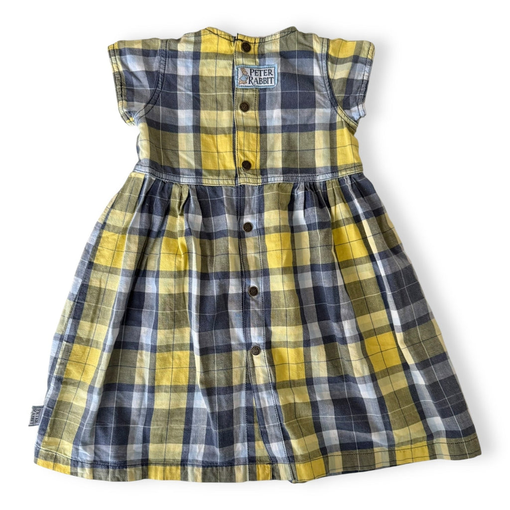 Vintage Yellow Checkered Peter Rabbit Dress - Size 1 - Peter Rabbit