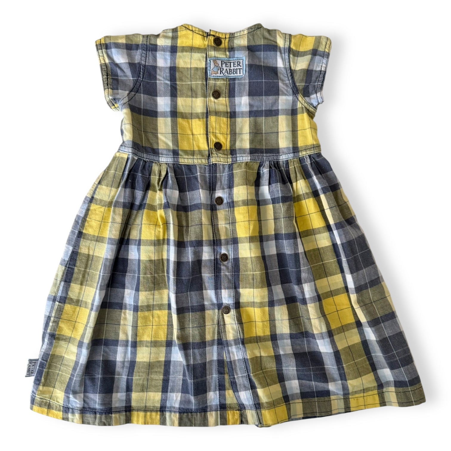Vintage Yellow Checkered Peter Rabbit Dress - Size 1 - Peter Rabbit