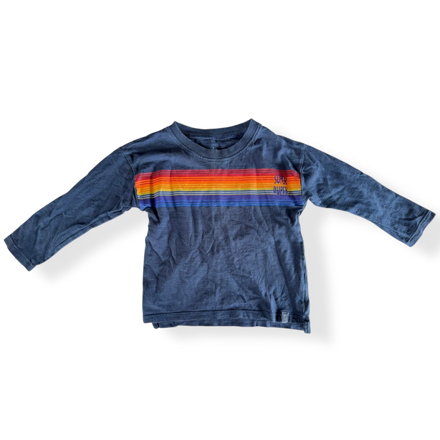 Dark blue rainbow longsleeve - Size 1-2